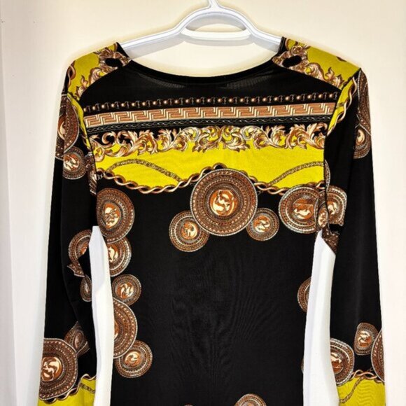 Evovorro Baroque Print Twist Front Mini Dress - Picture 6 of 8